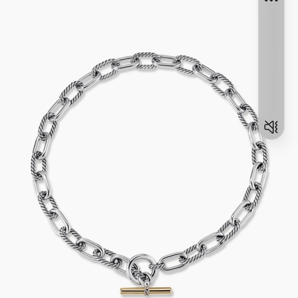 Madison® Toggle Chain NecklaceSterling Silver with 18K Yellow Gold, 11mm. - Picture 2 of 6